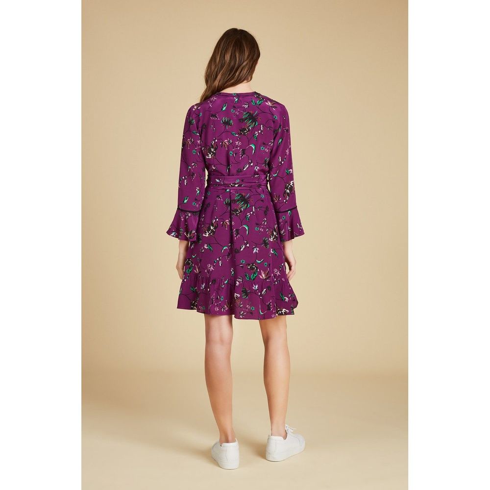 TANYA TAYLOR Nomi Vine Silk Wrap Dress NEW - Picture 4 of 13